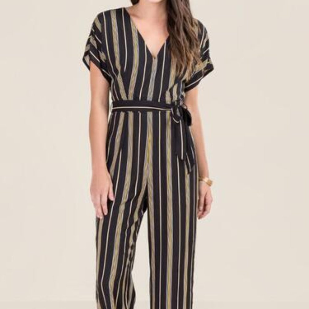 Eden Open Back Striped Jumpsuit